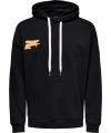 JACK & JONES Kapüşonlu Baskılı Siyah Erkek Sweatshirt