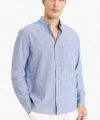 Defacto Regular Fit Polo Yaka Keten Karışımlı Uzun Kollu Gömlek