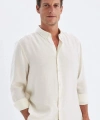 Defacto Relax Fit Polo Yaka Poplin Modal Basic Düz Uzun Kollu Gömlek