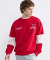 LC Waikiki Kırmızı Bisiklet Yaka Baskılı Erkek Sweatshirt