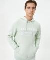 Koton Kapşonlu Sweatshirt Kolej Baskılı Kanguru Cep Detaylı Şardonlu