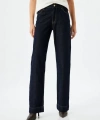 Koton Düz Uzun Paça Dikiş Detaylı Normal Bel Cepli Kot Pantolon - Longer Straight Jean
