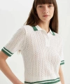 Defacto Kadın Regular Fit Polo Yaka Kısa Kollu Triko Tişört