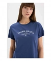 Defacto Kısa Kol indigo Kadın T-Shirt