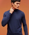 DEFACTO Regular Fit Yarım Balıkçı Yaka Basic Düz Triko Kazak