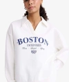 Defacto Relax Fit Polo Yaka Baskılı Kalın Sweatshirt