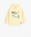 Koton Kapşonlu Uzun Kollu Baskılı Oversize Sweatshirt