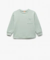 Koton Pamuklu Cep Detaylı Bisiklet Yaka Uzun Kollu Basic Sweatshirt