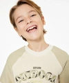 Koton Uzun Kollu Bisiklet Yaka Baskılı Şardonlu Oversize Sweatshirt