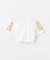 LC Waikiki Kız Çocuk Ekru Desenli Crop Gömlek
