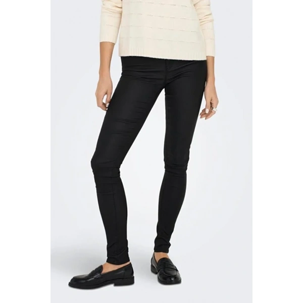 ONLANNE K MID WAIST COATED PNT NOOS Suni Deri Kadın Pantalon