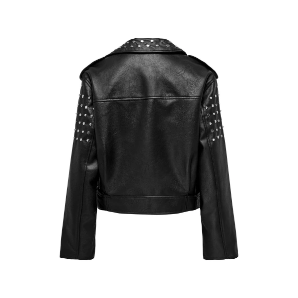 ONLY ONLDESTINY FAUX LEATHER BIKER OTW Zımba İşlemeli Suni Deri Biker Ceket