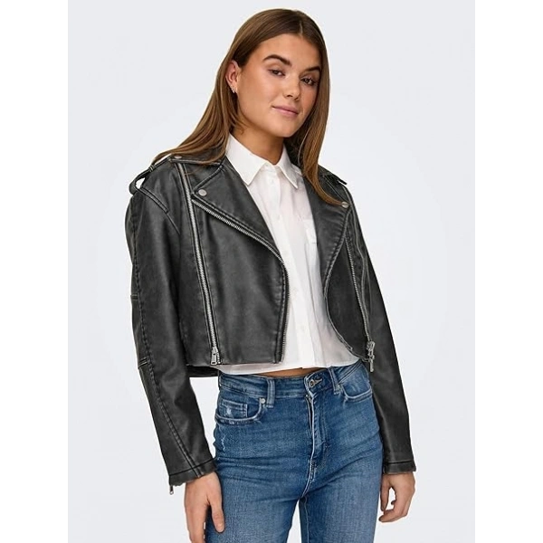 ONLY Kadın Onlcasey Suni Deri Biker Otw Ceket