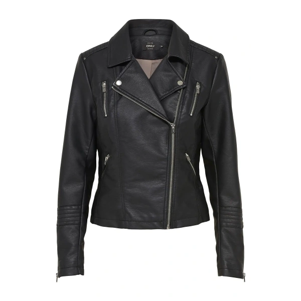 ONLY 15153079 Onlgemma Faux Leather Bıker Otw Noos Kadın Deri Mont