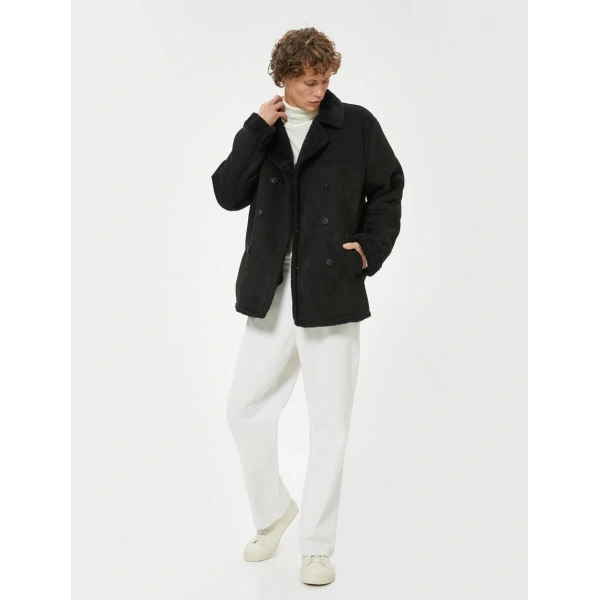 KOTON Slim Fit Mont Süet Görünümlü İçi Peluşlu Düğmeli