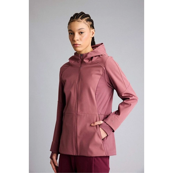 DEFACTO Su İtici Slım Fıt Kapüşonlu Fermuarlı Softshell Mont