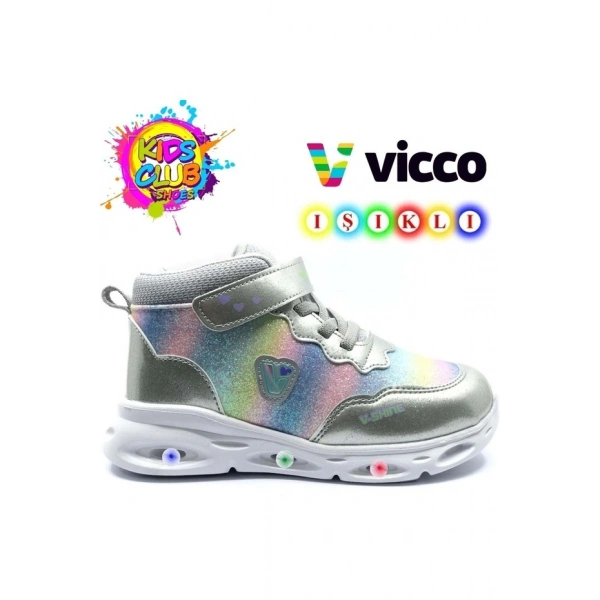 VİCCO Poni Phylon Ortopedik Işıklı Çocuk Bot GÜMÜŞ