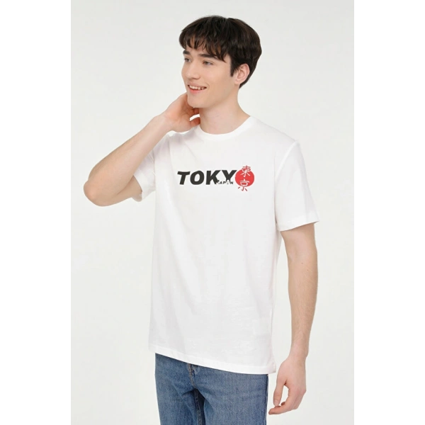 KİNETİX Erkek Beyaz Kısa Kol T-Shirt