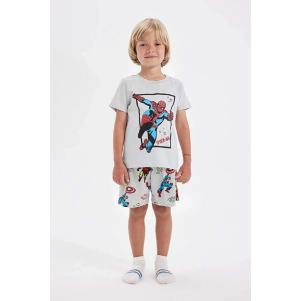 DEFACTO Erkek Bebek Pijama Takımı Penye Kısa Kollu Üst Şort