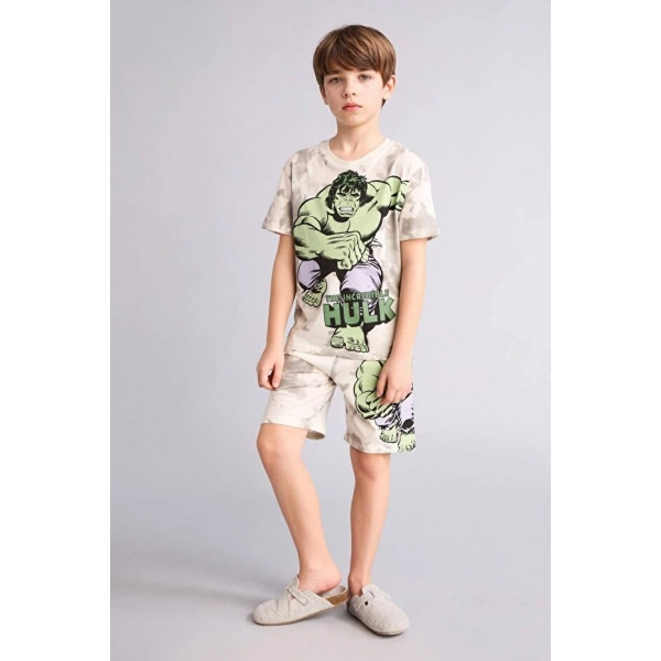 DEFACTO Erkek Çocuk Baskılı Beli Lastikli Pijama Takımı