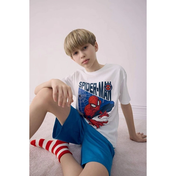 Defacto Erkek Çocuk %100 Pamuklu Baskılı Beli Lastikli Pijama Takımı