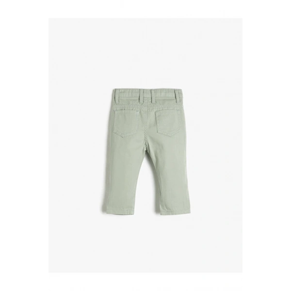 KOTON Erkek Bebek Pantolon Slim Fit Cepli Pamuklu Beli Ayarlanabilir Lastikli
