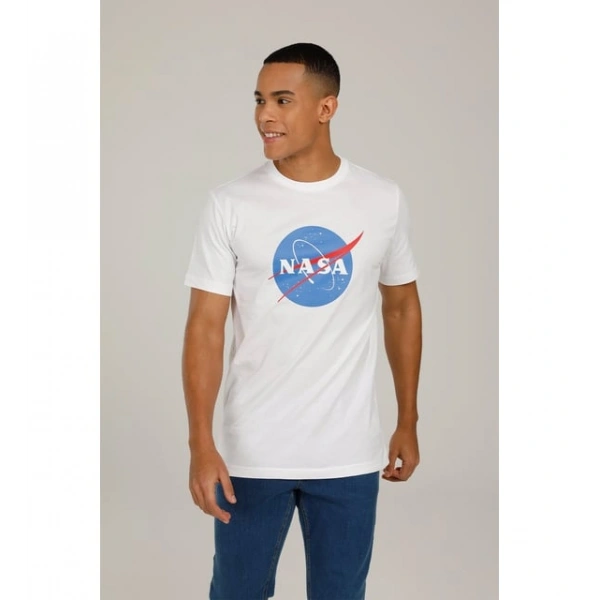 LUMBERJACK Nasa Beyaz Bisiklet Yaka Erkek T-Shirt