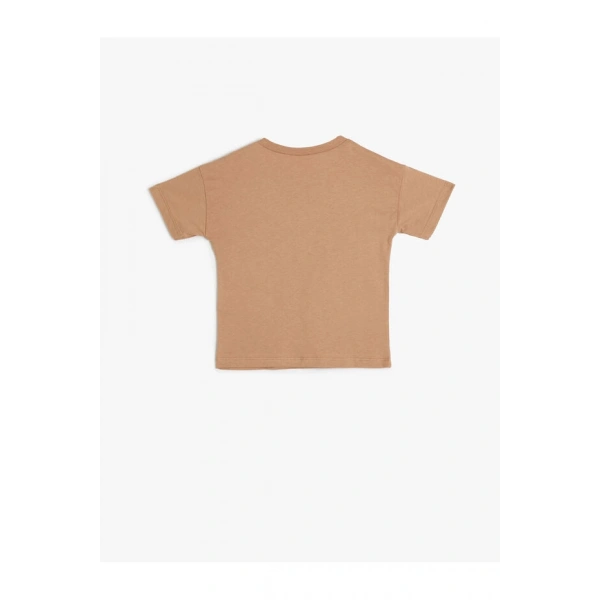 KOTON Çocuk Baskılı Kısa Kollu Bisiklet Yaka Pamuklu T-shirt