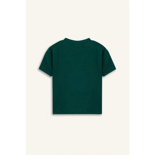 DEFACTO Erkek Bebek Bisiklet Yaka Baskılı Kısa Kollu T-shirt