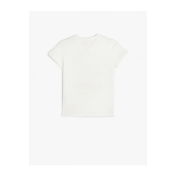 KOTON Kısa Kollu Bisiklet Yaka Slogan Baskılı Pamuklu T-Shirt