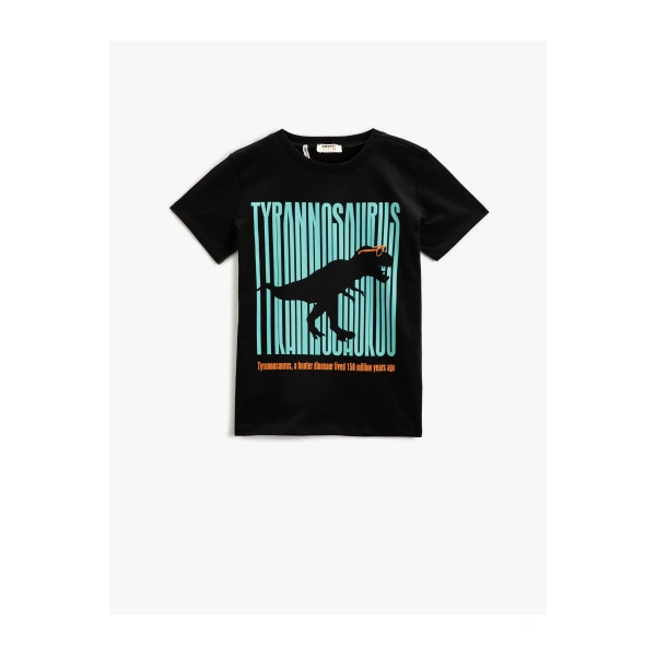 KOTON Erkek Çocuk Dinozor Baskılı Kısa Kollu T-shirt