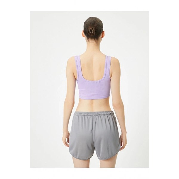 KOTON Spor Yarım Atlet Dikişsiz Fitilli Slim Fit Kapsız
