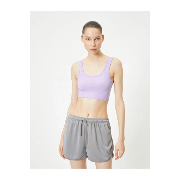 KOTON Spor Yarım Atlet Dikişsiz Fitilli Slim Fit Kapsız