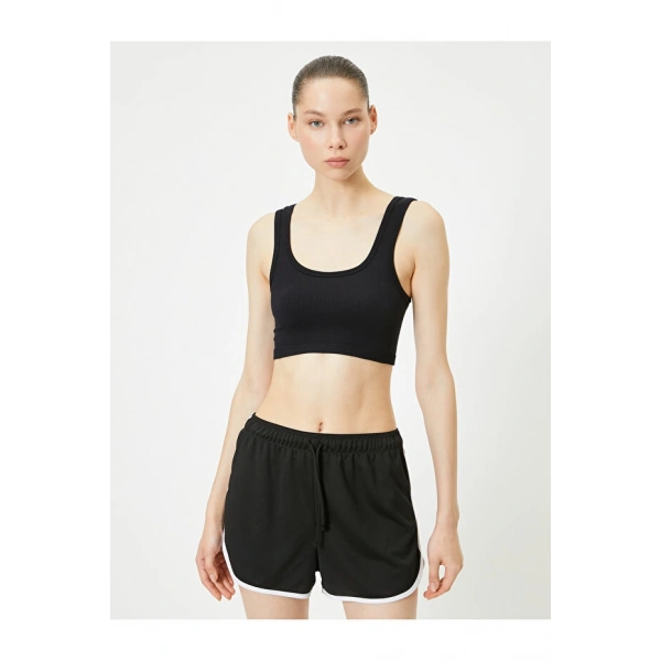 KOTON Spor Yarım Atlet Dikişsiz Fitilli Slim Fit Kapsız