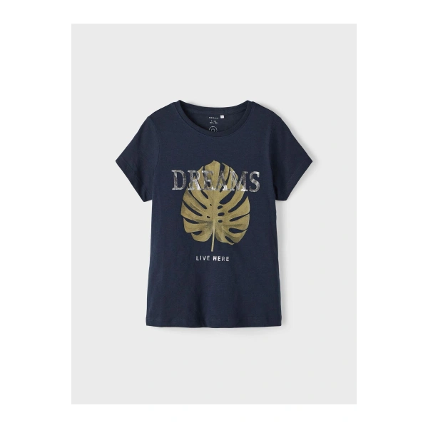 NAME IT Kız Çocuk Yaprak Desenli T-shirt