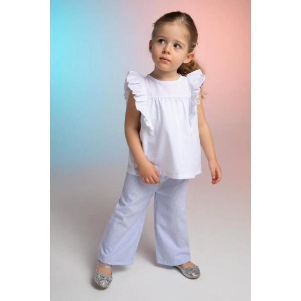DEFACTO Kız Bebek Esnek Belli Poplin Pantolon
