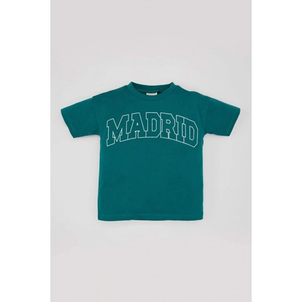 DEFACTO Erkek Bebek Bisiklet Yaka Baskılı Kısa Kollu T-shirt