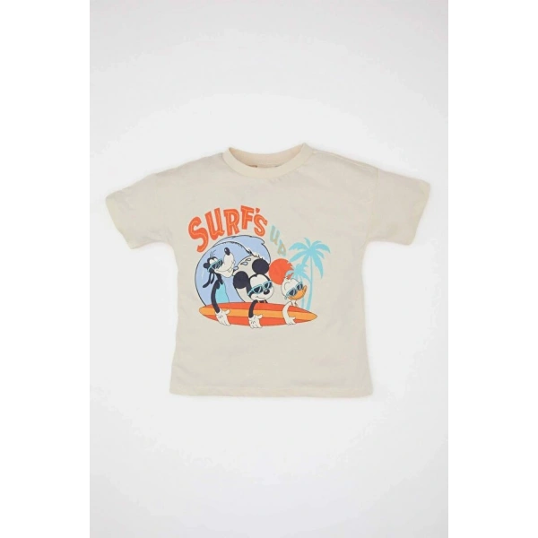 DEFACTO Erkek Bebek Bisiklet Yaka Kısa Kollu T-shirt