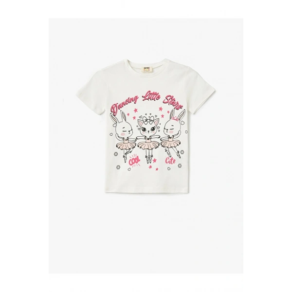 KOTON Kız Çocuk Baskılı T-shirt