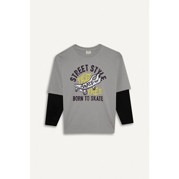 DEFACTO Erkek Çocuk Baskılı Sweatshirt
