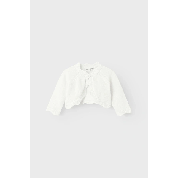 NAME IT Kız Bebek Örme %100 Organik Pamuklu Beyaz Bolero