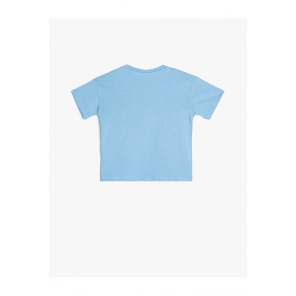 KOTON Erkek Çocuk Kısa Kollu Bisiklet Yaka Pamuklu Baskı T-shirt