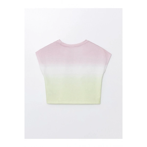 LC Waikiki Kız Çocuk Bisiklet Yaka Baskılı Kısa Kollu Crop Tişört