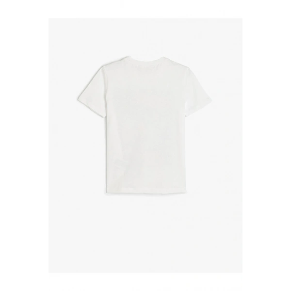 KOTON Erkek Çocuk Baskı Detaylı Kısa Kollu Bisiklet Yaka Pamuklu T-shirt