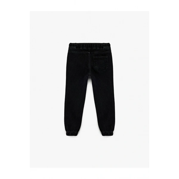 KOTON Erkek Çocuk Pamuklu Rahat Kesim Beli Bağcıklı Jogger Denim Pantolon
