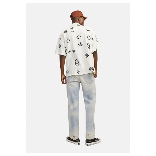 JACK & JONES Erkek Desenli Oversize Gömlek