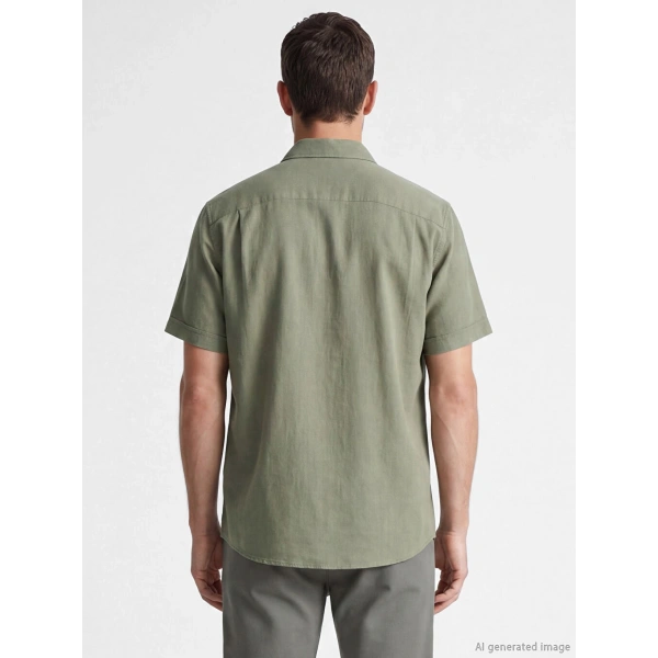 LC Waikiki Erkek Classic Yeşil Regular Fit Armürlü Gömlek