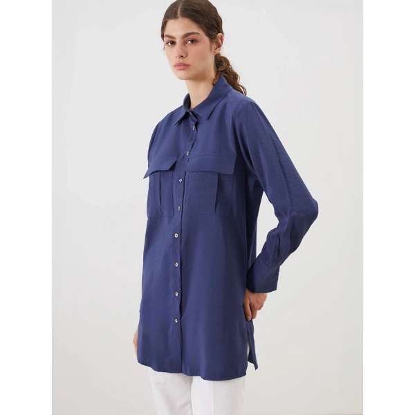 LC Waikiki Kadın Modest Lacivert Modal Karışımlı Kadın Tunik