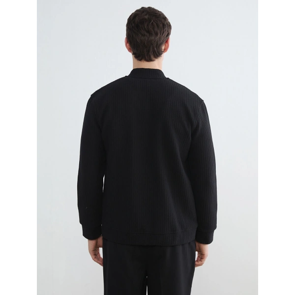 LC Waikiki Erkek Vision Siyah Kolej Yaka Sweatshirt