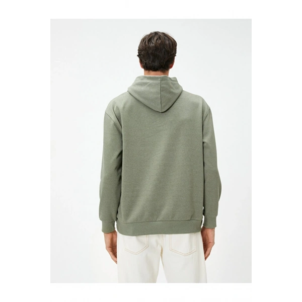 KOTON Kadın Oversize Uzakdoğu İşlemeli Kanguru Cep Detaylı Şardonlu Hoodie